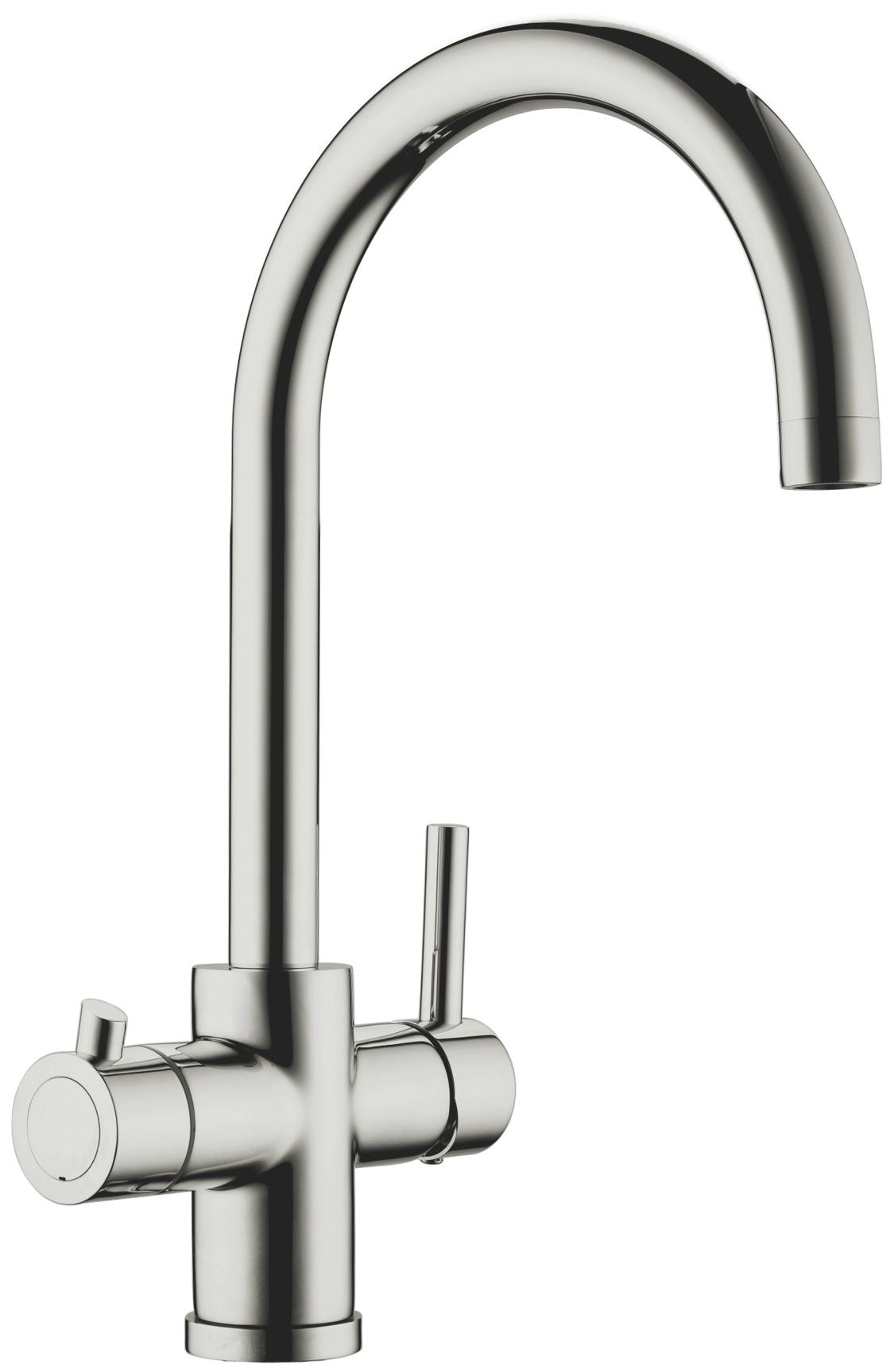 SWAN NECK HOT WATER TAP BRUSHED